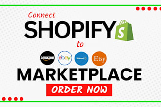 setup shopify marketplace connect amazon ebay esty walmart product listing