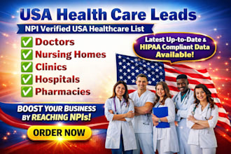 provide list of US healthcare industry, doctors, hospitals leads, npi data hipaa