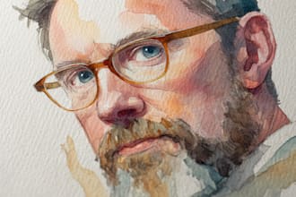 paint a portrait in traditional watercolor technique