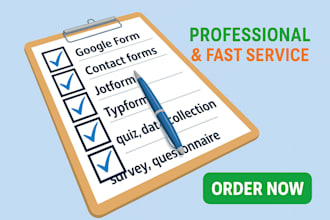 create google forms, jot form, typeform and online survey