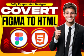 convert PSD figma xd to pixel perfect responsive HTML CSS