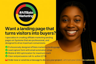 design a high converting affiliate marketing landing page with systeme io
