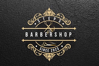 do vintage, emblem, stamp, badge, barber shop logo fade