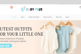 design lucrative baby product shopify store baby accessories dropshipping store