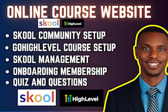 setup skool community, skool course setup, gohighlevel automation ghl website