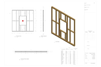 timber or wood framing drawing and modeling