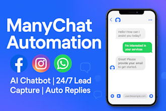 do manychat automation chatbot for facebook, instagram and whatsapp chatbot