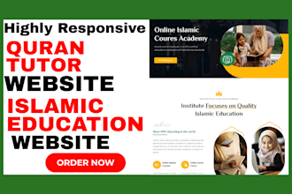build lms islamic learn website quran tutor muslim academy online class website