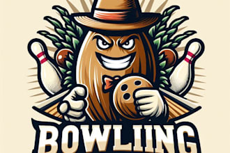 design high quality vintage bowling logo with t shirt design