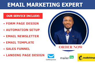 do mailchimp email marketing campaign, email newsletter design email automation