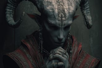 paint cinematic dark fantasy horror character illustrations
