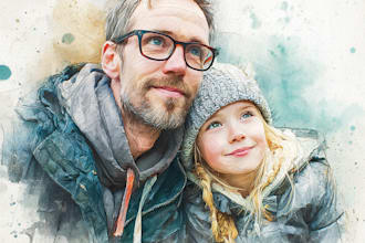 create amazing family portrait watercolor portrait