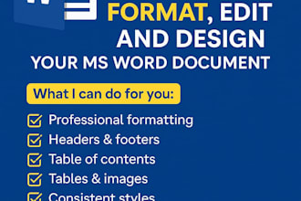 design and format word documents, resumes, and reports