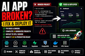 complete and deploy your ai generated app or saas