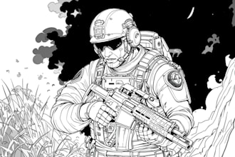 draw 2d game art military character design