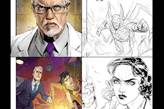 draw comic book page anime manga  comic book cover design