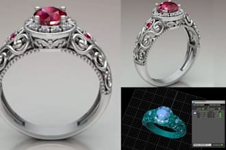 sculpt 3d jewelry ring, jewelry design for cnc milling, jewelry pendant sculpt