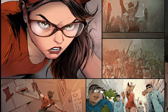 digitally color your comic book, cover or illustration
