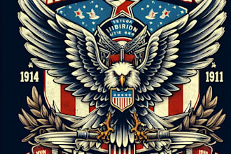 vintage liberty wings air division mascot logo t shirt design