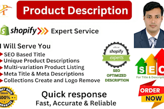 write epic shopify descriptions with SEO titles