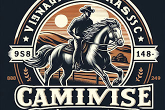 vintage classic horse riding mascot logo  premium t shirt design