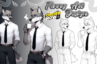 draw oc 2d furry fursona anime art pfp, ref sheet avatar, nsfw art style anthro