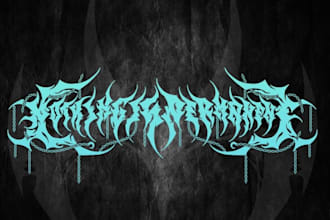 hand draw an illegible and chaotic extreme metal logo