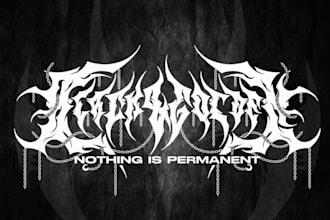 create a custom doom, thrash, or death metal band logo