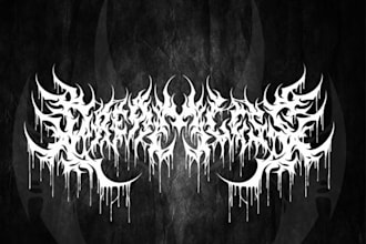 design an evil, sharp, and atmospheric black metal logo