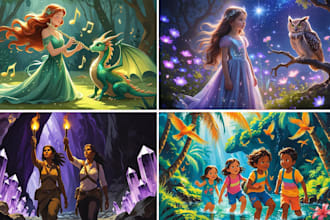 create 3d children storybook cover illustration for kids