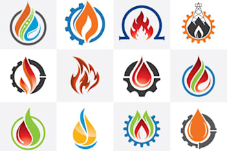 design unique plumbing, heating, oil, gas logo