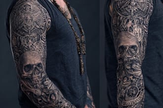 create a tattoo design of tattoo sleeve