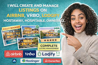 create and manage listing on airbnb vrbo lodgify hostaway hospitable ownerrez