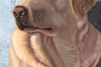 create a unique portrait of your pet with my own style