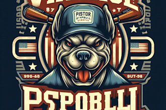 design a unique vintage pitbull  mascot logo and t shirt design