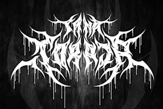 create a hand drawn doom metal or sludge metal logo