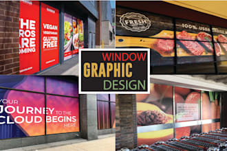 create outstanding shop front design, sign board, window graphic, store front