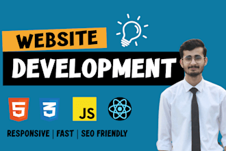create responsive website development using HTML, CSS, javascript or react js