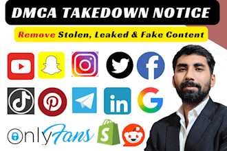 draft and send a lawyer grade dmca takedown notice google, youtube, ig, fb etc