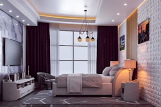 remodel  bedroom apartment, luxury room, unit house, ikea furniture, vray render