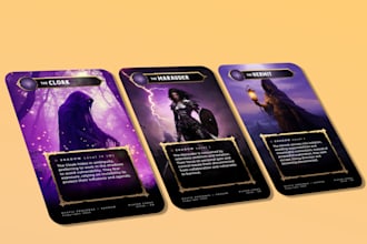 draw a custom tarot or oracle card full deck with box