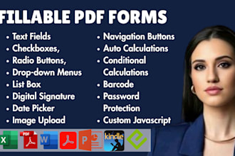 create professional fillable PDF form, editable and ready to use