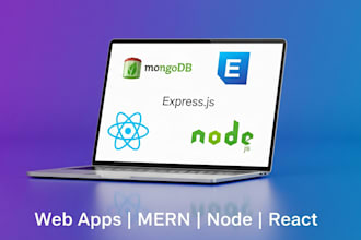 do web app development in mern or node or react