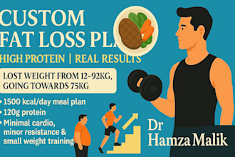create a custom fat loss diet plan with high protein recipes and coaching