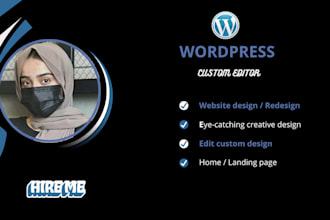 be your professional wordpress custom editor for  website changes