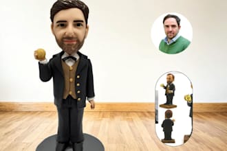 model and design 3d bobbleheads, funko pop, 3d figurine for 3d printing