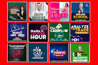 make a creative podcast logo or podcast cover art design