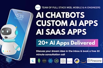 website with ai saas app, ai mobile app mvp,chatgpt llm openai langchain pincone