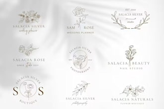 do nice floral, garden, female, pink, flower shop logo and any graphics design