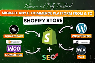 migrate wix, wordpress, bigcommerce, squarespace, weebly store to shopify store